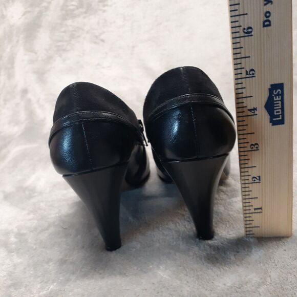 Bellini Rimmer Black Leather Classic Zipper Ankle Bootie Heels Size 7M - Picture 6 of 9